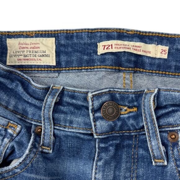 Levi's 721 High Rise Skinny Size 25 - Picture 6 of 10